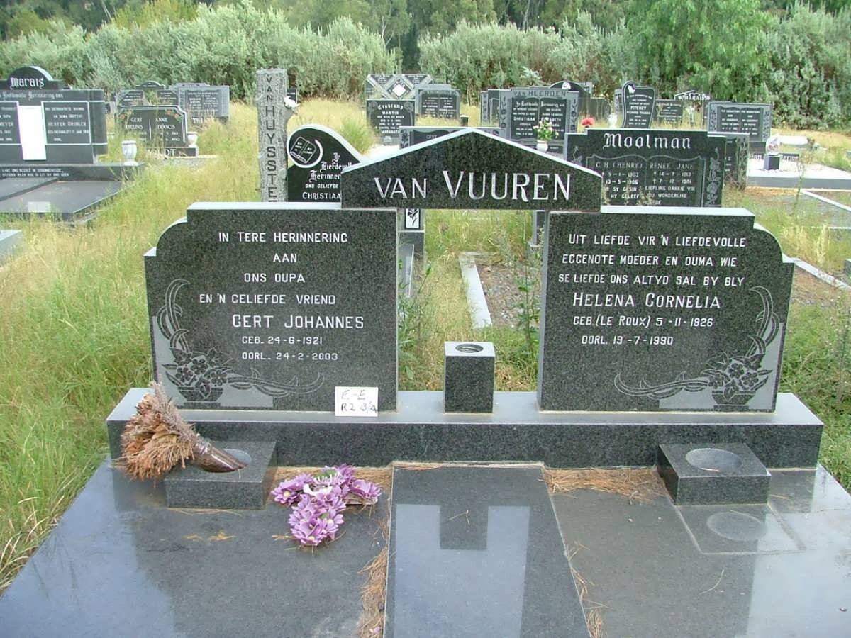 VUUREN Gert Johannes, van 1921-2003 &amp; Helena Cornelia le ROUX 1926-1990