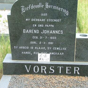 VORSTER Barend Johannes 1933-1981