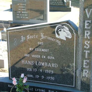 VERSTER Hans Lombard 1925-1990 &amp; Cornelia NEL 1922- 