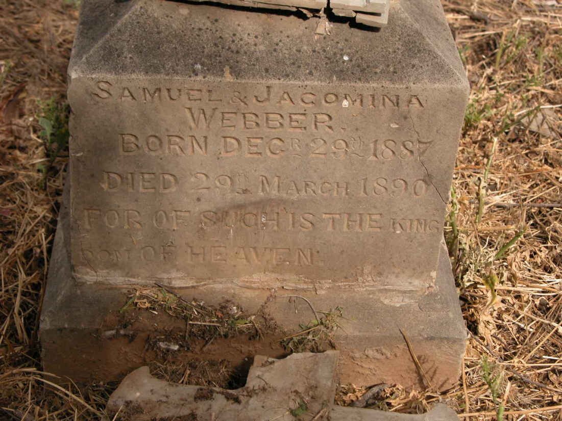 WEBBER Samuel 1887-1890 &amp; Jacomina 1887-1890