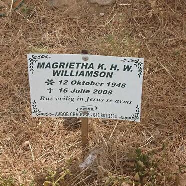 WILLIAMSON Magrietha K.H.W. 1948-2008