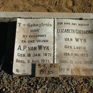 WYK A.P., van 1871-1935 &amp; Elizabeth Catharina LOOTS 1873-1950