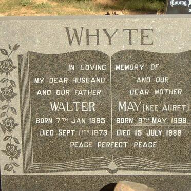 WHYTE Walter 1895-1973 &amp; May AURET 1898-1988