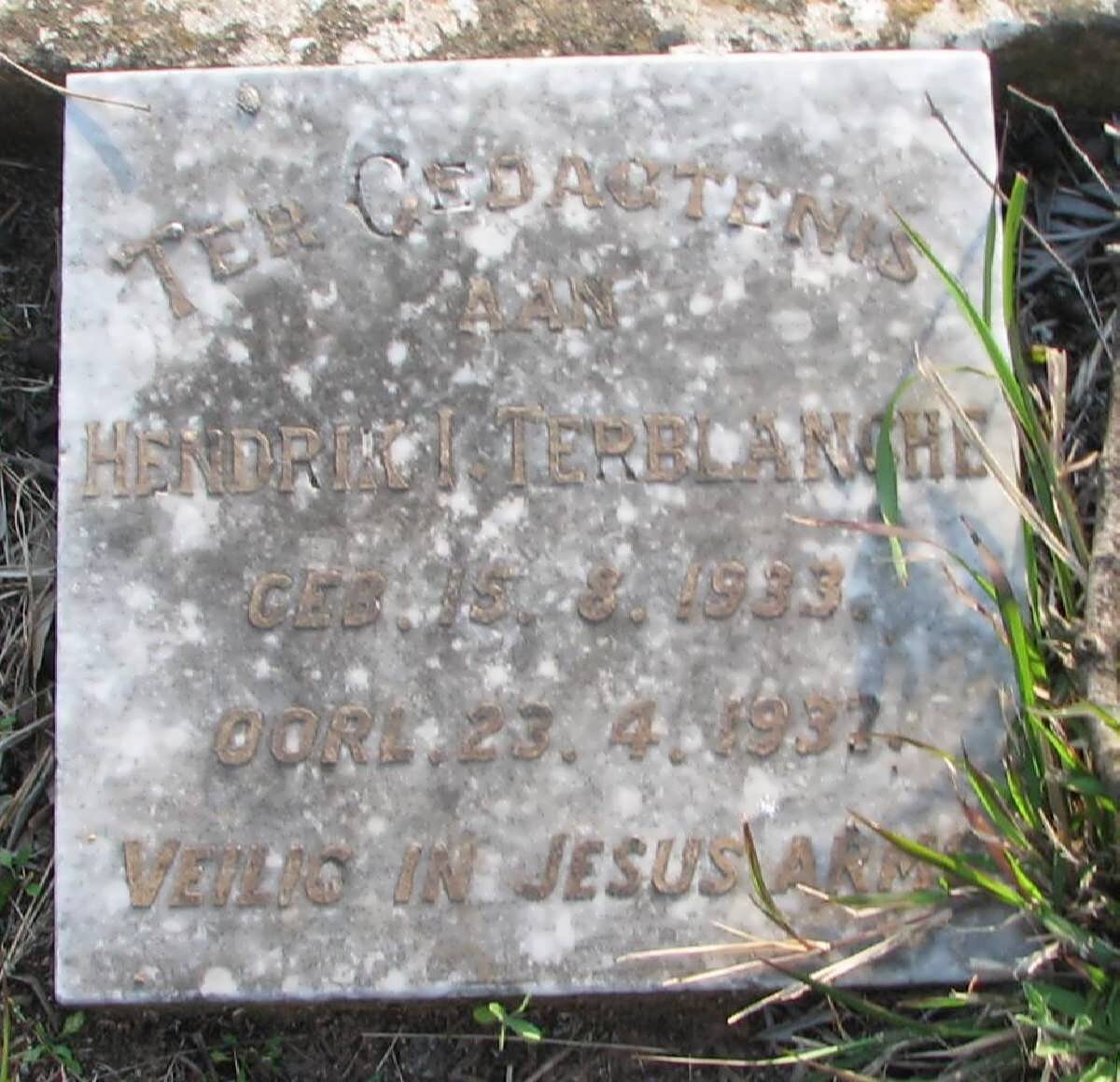 TERBLANCHE Hendrik I. 1933-1937