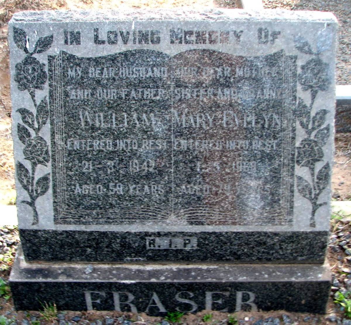 FRASER William -1942 &amp; Mary Evelyn -1969