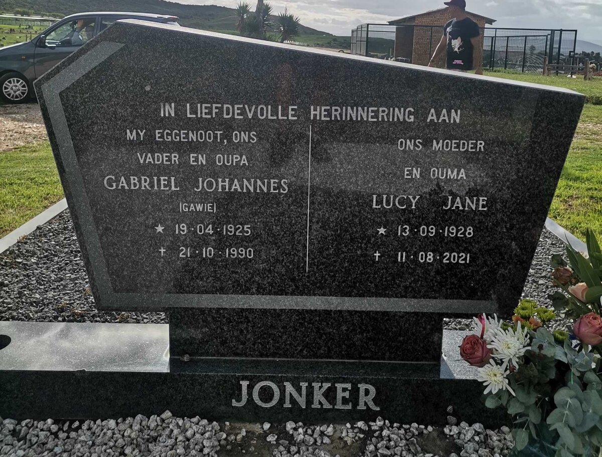 JONKER Gabriel Johannes 1925-1990 &amp; Lucy Jane 1928-2021