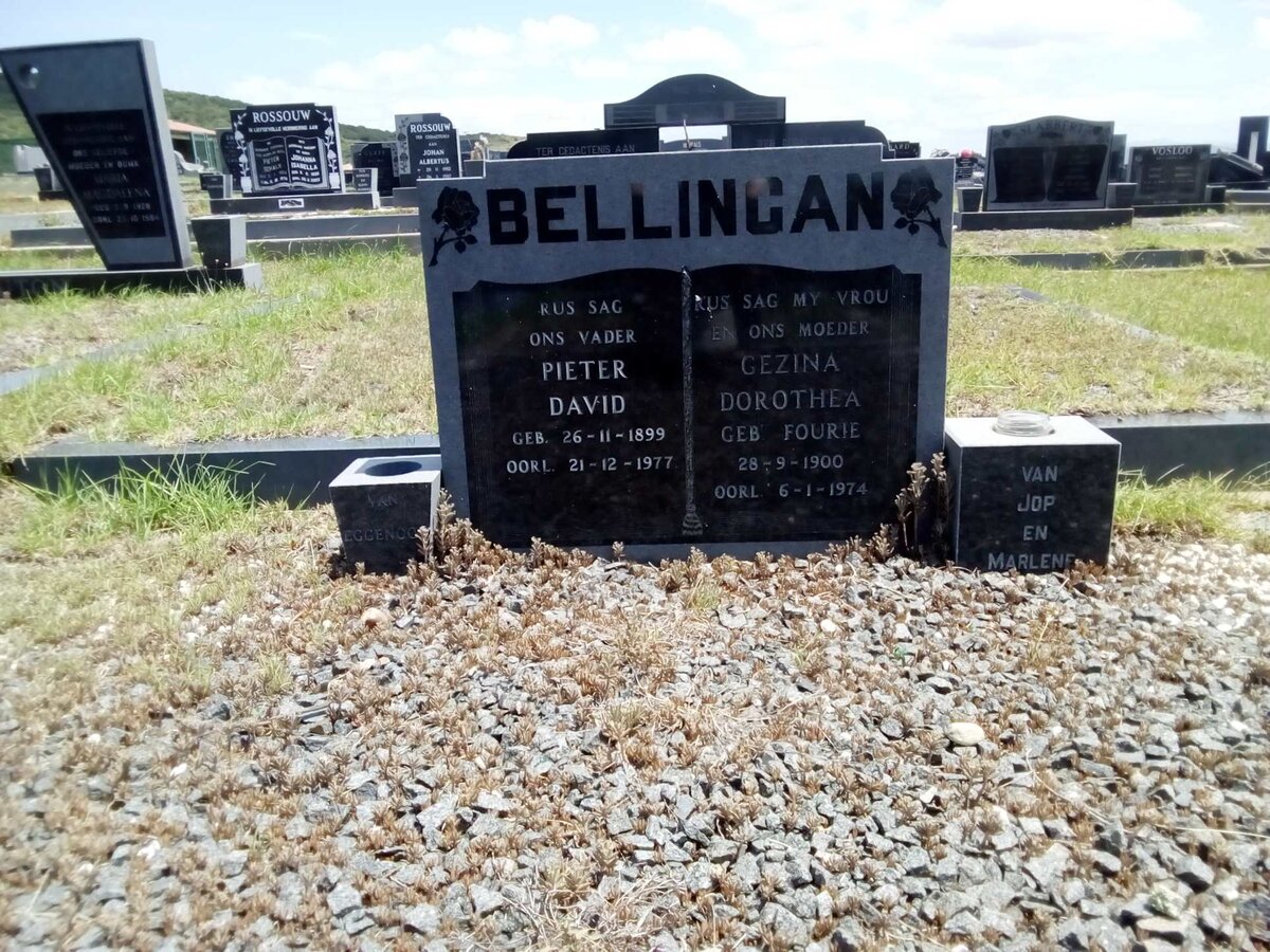 BELLINGAN Pieter David 1899-1977 & Gezina Dorothea FOURIE 1900-1974