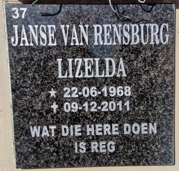 RENSBURG Lizelda, Janse van 1968-2011