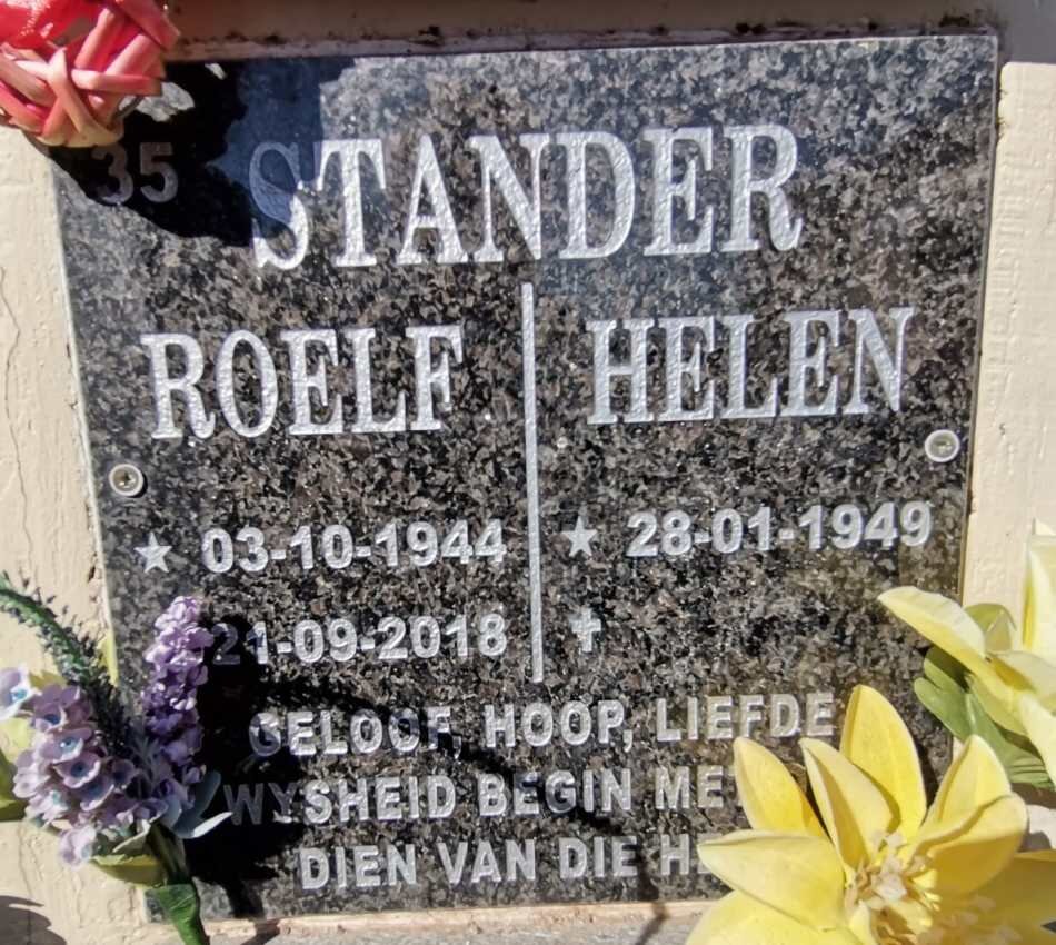 1STANDER Roelf 1944-2018 &amp; Helen 1949-