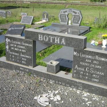 BOTHA Frederick Johannes 1920-1993 &amp; Anna C. Susara 1923-2000