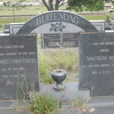 BUITENDAG Johannes Christoffel 1891-1964 &amp; Magtilda Maria VAN DER MERWE 1896-1971