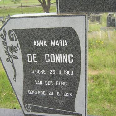 CONING Cornelus Johannes, de 1900-1991 &amp; Anna Maria VAN DER BERG 1900-1996