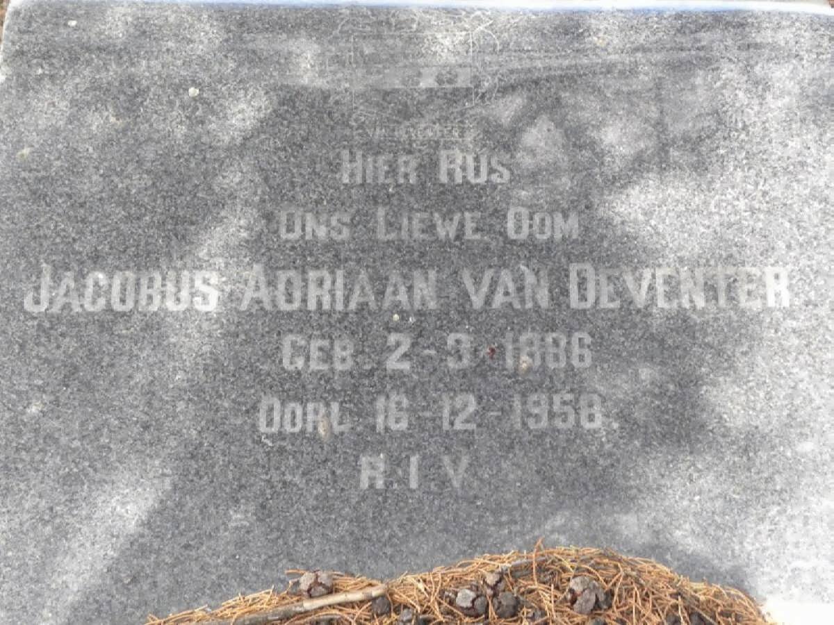 DEVENTER Jacobus Adriaan, van 1886-1958