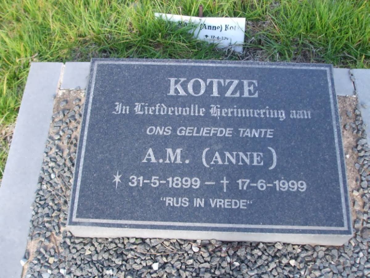 KOTZE A.M. 1899-1999.
