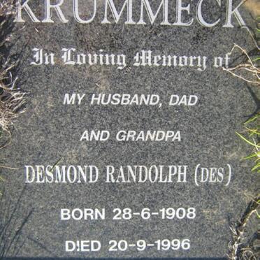 KRUMMECK Desmond Randolph 1908-1996