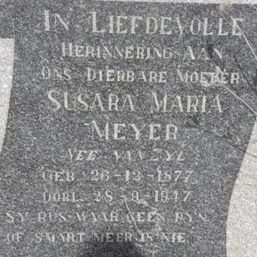 MEYER Susara Maria nee VAN ZYL 1877-1947