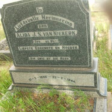 NIEKERK Alida J.S., van nee DE WET 1898-1944