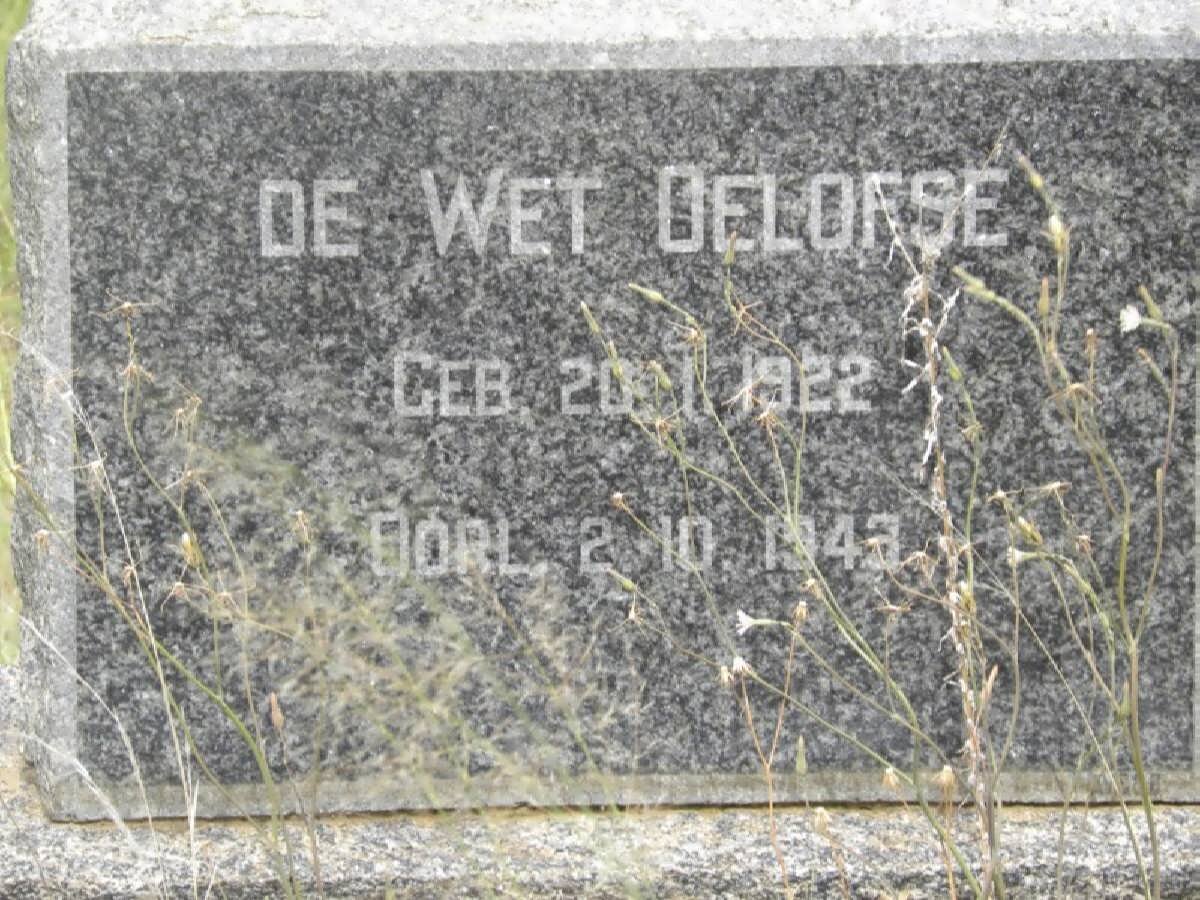OELOFSE De Wet 1922-1943