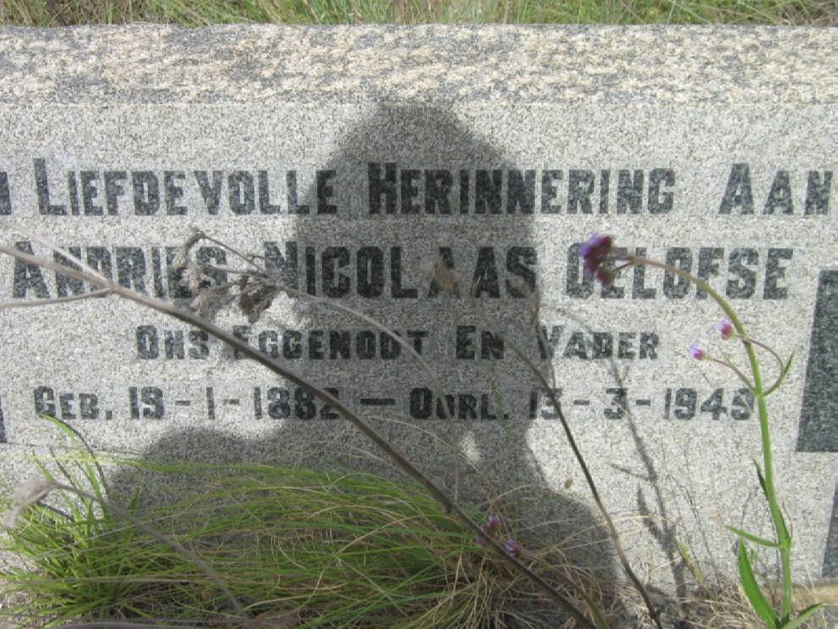 OELOFSE Andries Nicolaas 1882-1949