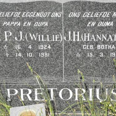 PRETORIUS W.P.J. 1924-1981 &amp; J.H. BOTHA 1929-