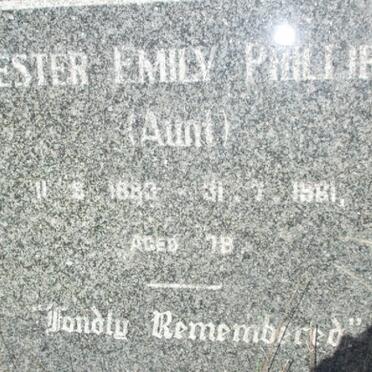 PHILLIPS Hester Emily 1883-1961