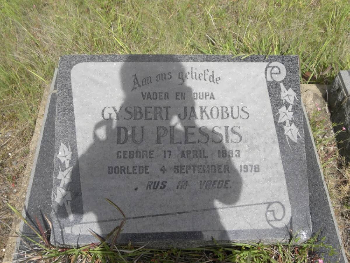 PLESSIS Gysbert Jakobus, du 1893-1978