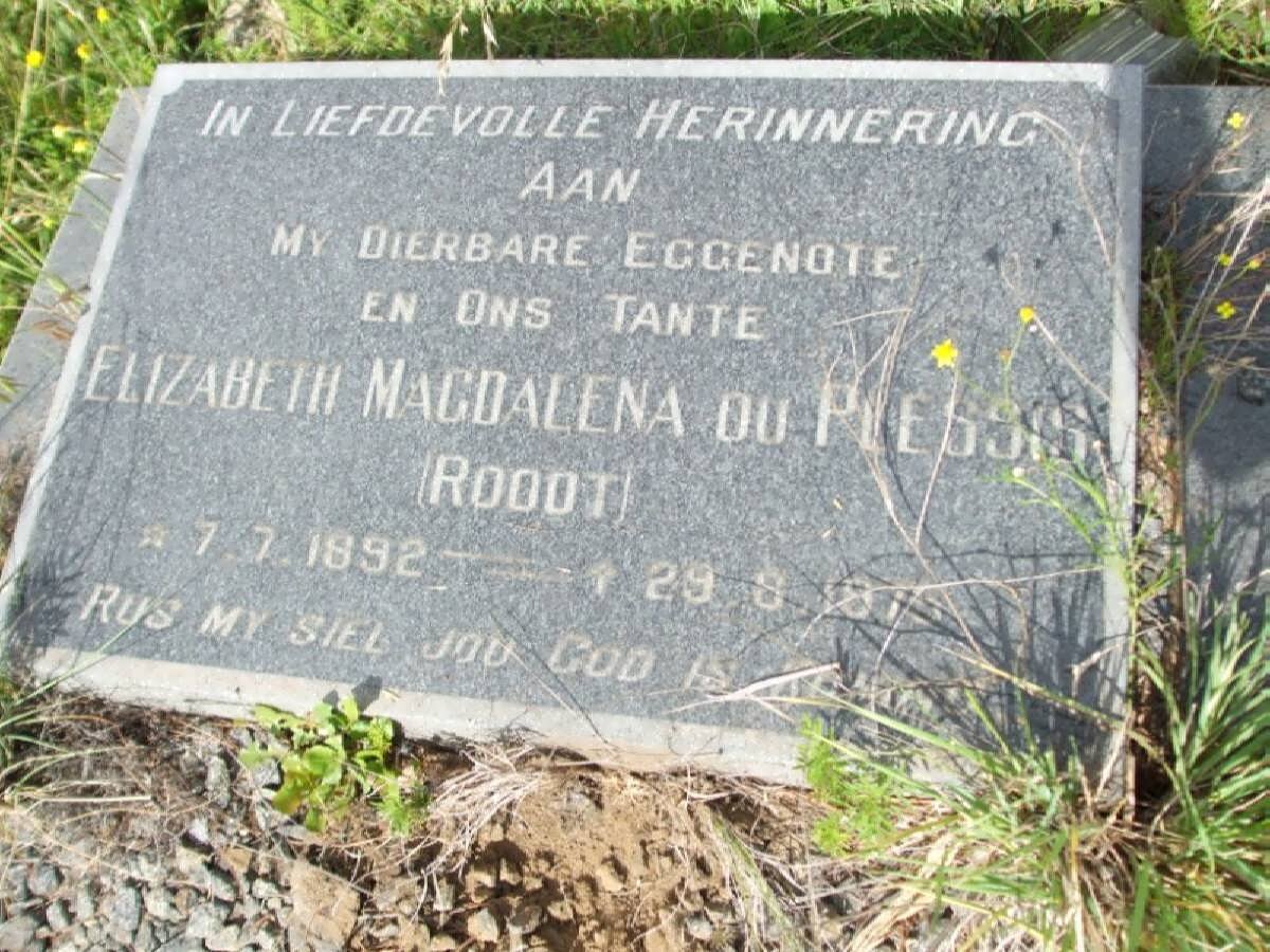 PLESSIS Elizabeth Magdalena, du nee ROODT 1892-197?