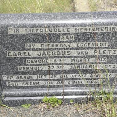 PLETZEN Carel Jacobus, van 1913-1943
