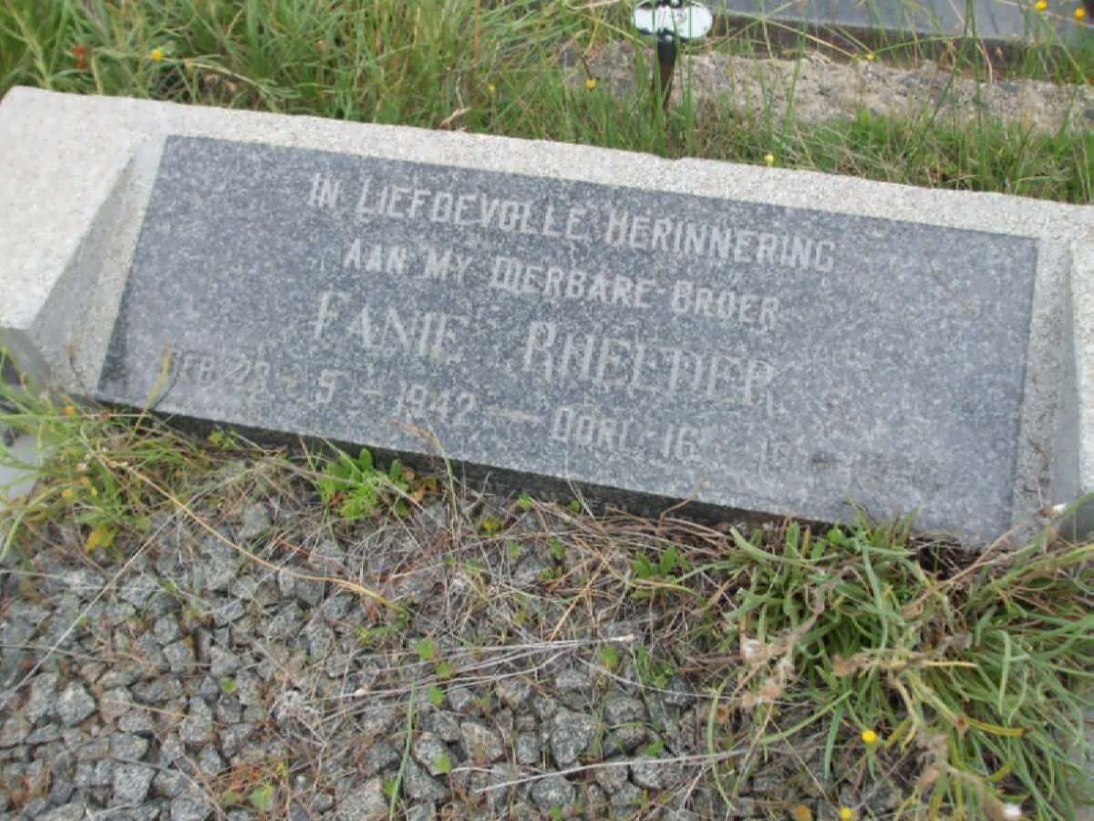 RHEEDER Fanie 1942-??