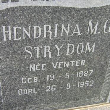 STRYDOM Petrus J.A. 1876-1961 &amp; Hendrina M.G. VENTER 1887-1952