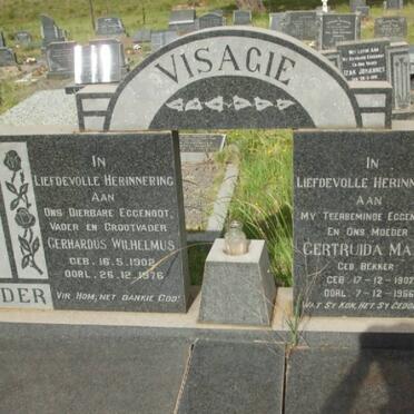 VISAGIE Gerhardus Wilhelmus 1902-1976 &amp; Gertruida Maria BEKKER 1902-1966