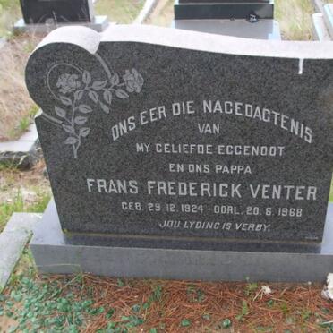 VENTER Frans Frederick 1924-1968 &amp; Berney 1928-2004