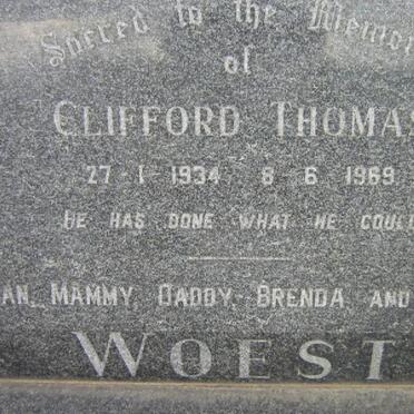 WOEST Clifford Thomas 1934-1969
