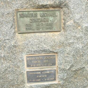 ZONDAGH Ignatius Michael 1890-1957 &amp; Maria Lydia ZIEHL 1902-1994 :: ZONDAGH Stephanus Cornelius 1929-1997