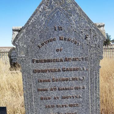 CARROLL Friedricka Auguste Dorothea nee SCHROEDER 1864-1922