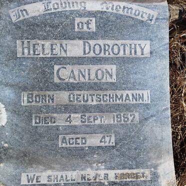 CANLON Helen Dorothy nee DEUTSCHMANN -1952