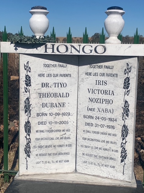 HONGO Tiyo Theobald Dubane 1929-2005 & Iris Victoria Nozipho XABA 1934-1976