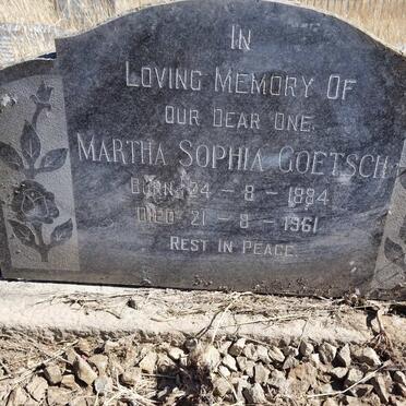 GOETSCH Martha Sophia 1884-1961