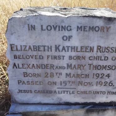 THOMSON Elizabeth Kathleen Russell 1924-1926