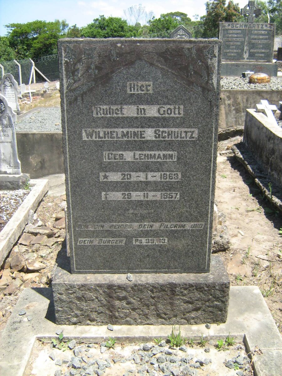 SCHULTZ Wilhelmine nee LEHMANN 1863-1957