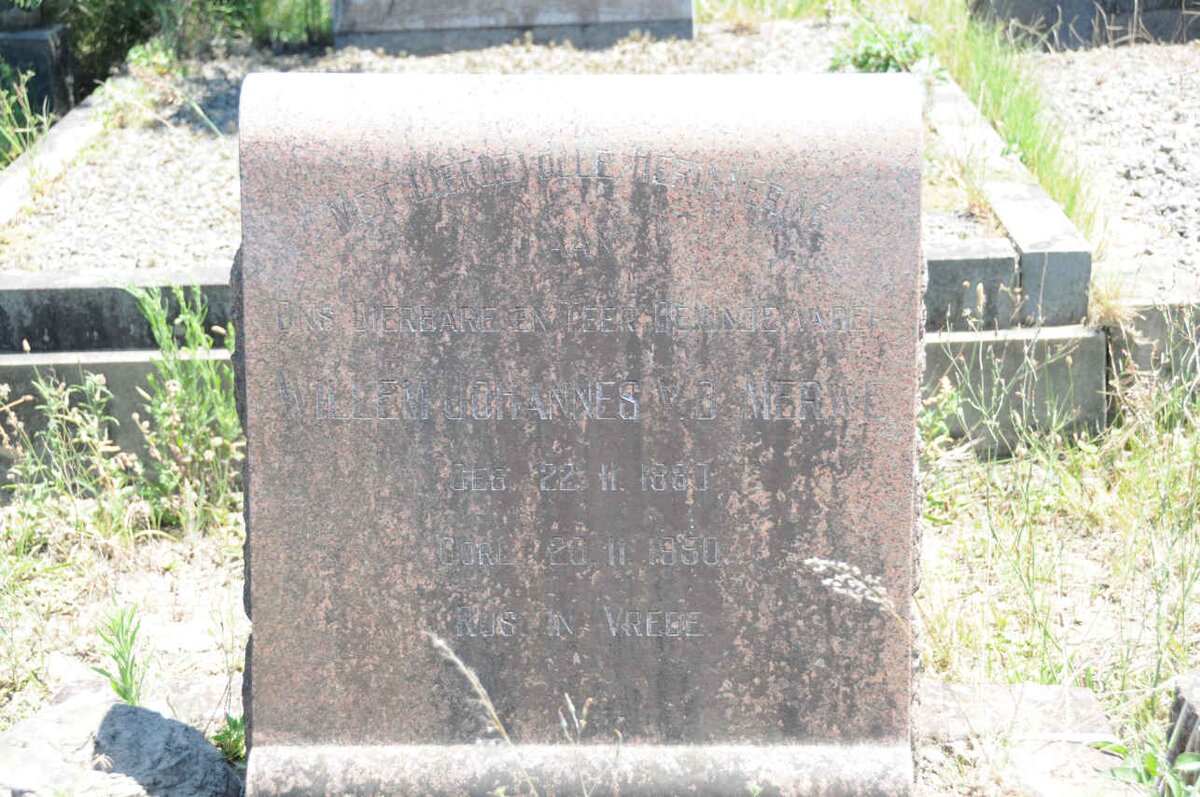 MERWE Willem Johannes, v.d. 1880-1950