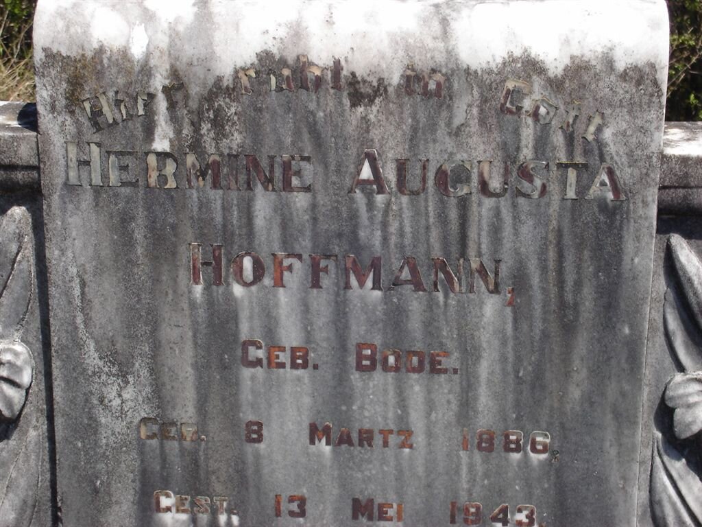 HOFFMANN Hermine Augusta born BODE 1886-1943