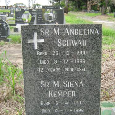 SCHWAB Aangelina 1900-1996 :: KEMPER  Siena 1907-1996