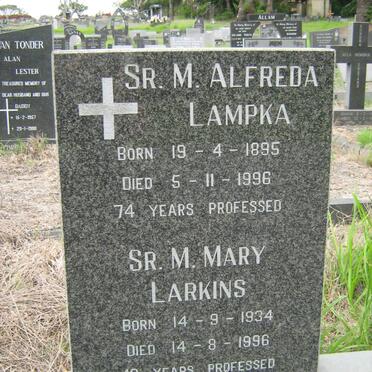 LAMPKA Alfreda 1895-1996 :: LARKINS Mary 1934-1996