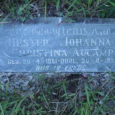 AUCAMP Hester Johanna Christina 1851-1950