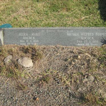 ADCOCK Arthur Wilfred Forbes -1959 &amp; Helen Mary -1953