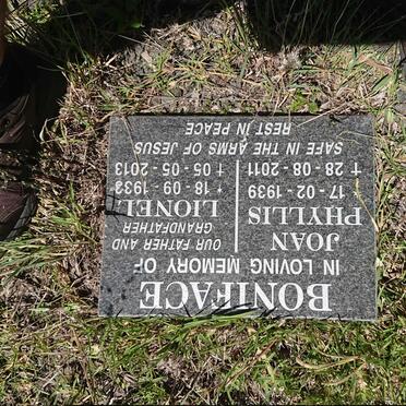 BONIFACE Lionel 1933-2013 &amp; Joan Phyllis 1939-2011