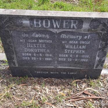 BOWER William Stephen 1906-1966 & Hester Dorothea 1914-1961