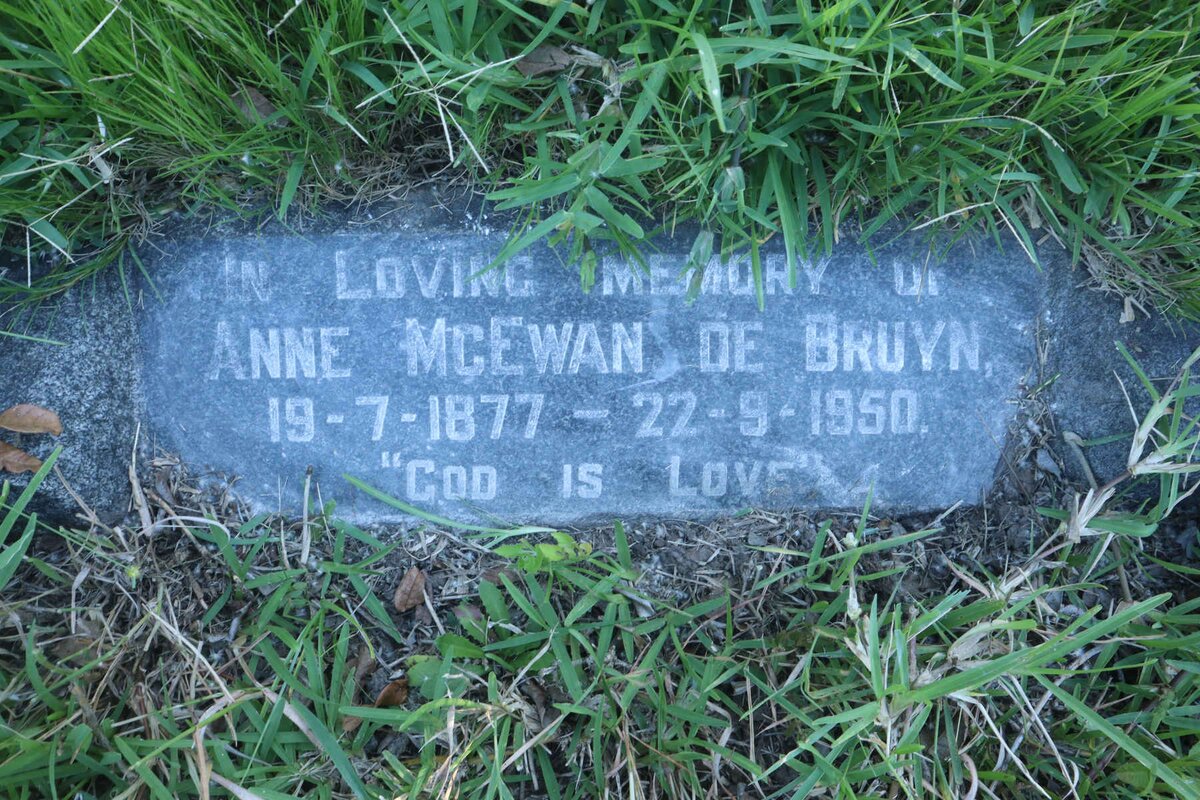 BRUYN Anne McEwan, de 1877-1950