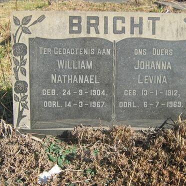 BRIGHT William Nathanael 1904-1967 &amp; Johanna Levina 1912-1969